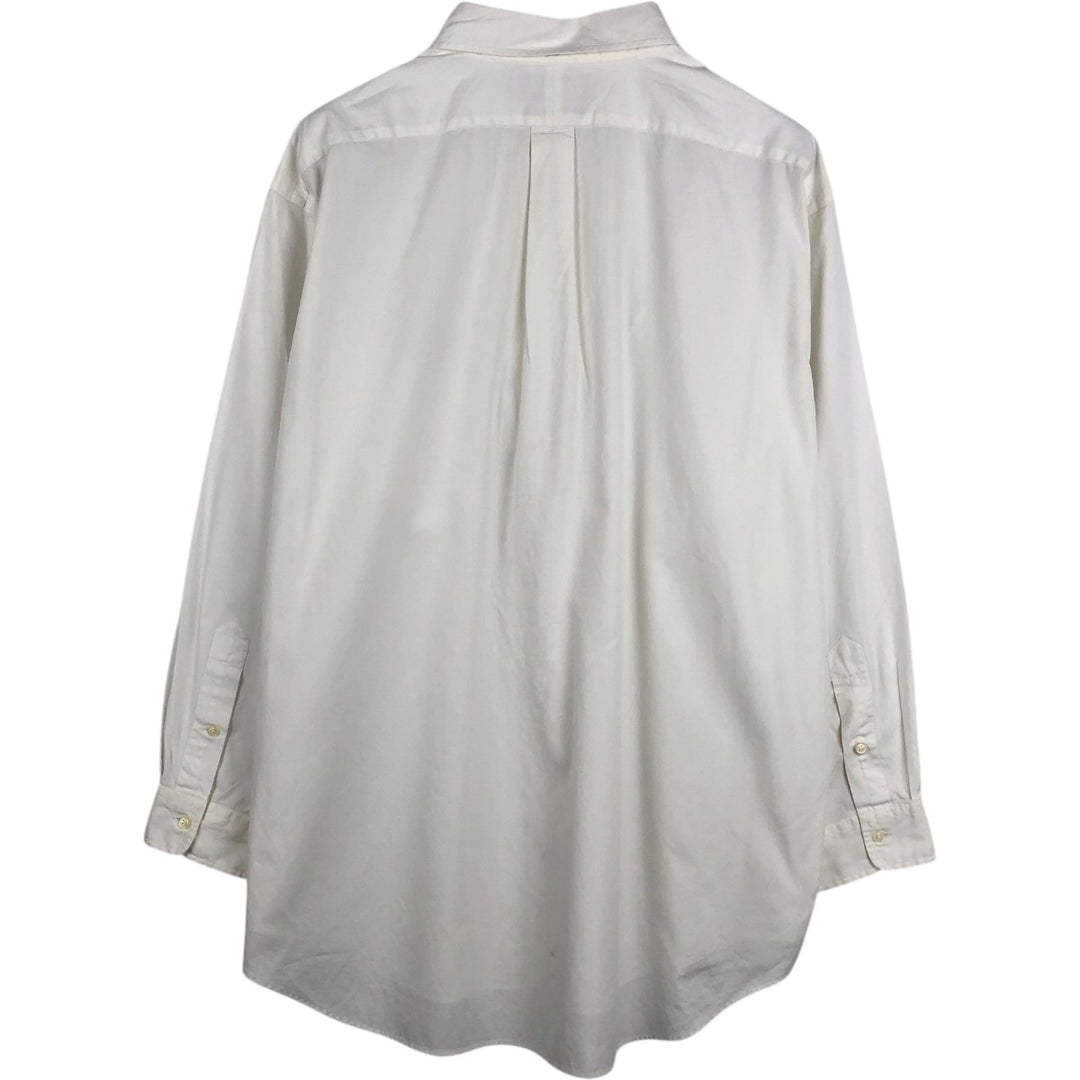 Ralph Lauren YARMOUTH long sleeve button down shirt, men's XL size cotton white type Vintage Second Hand