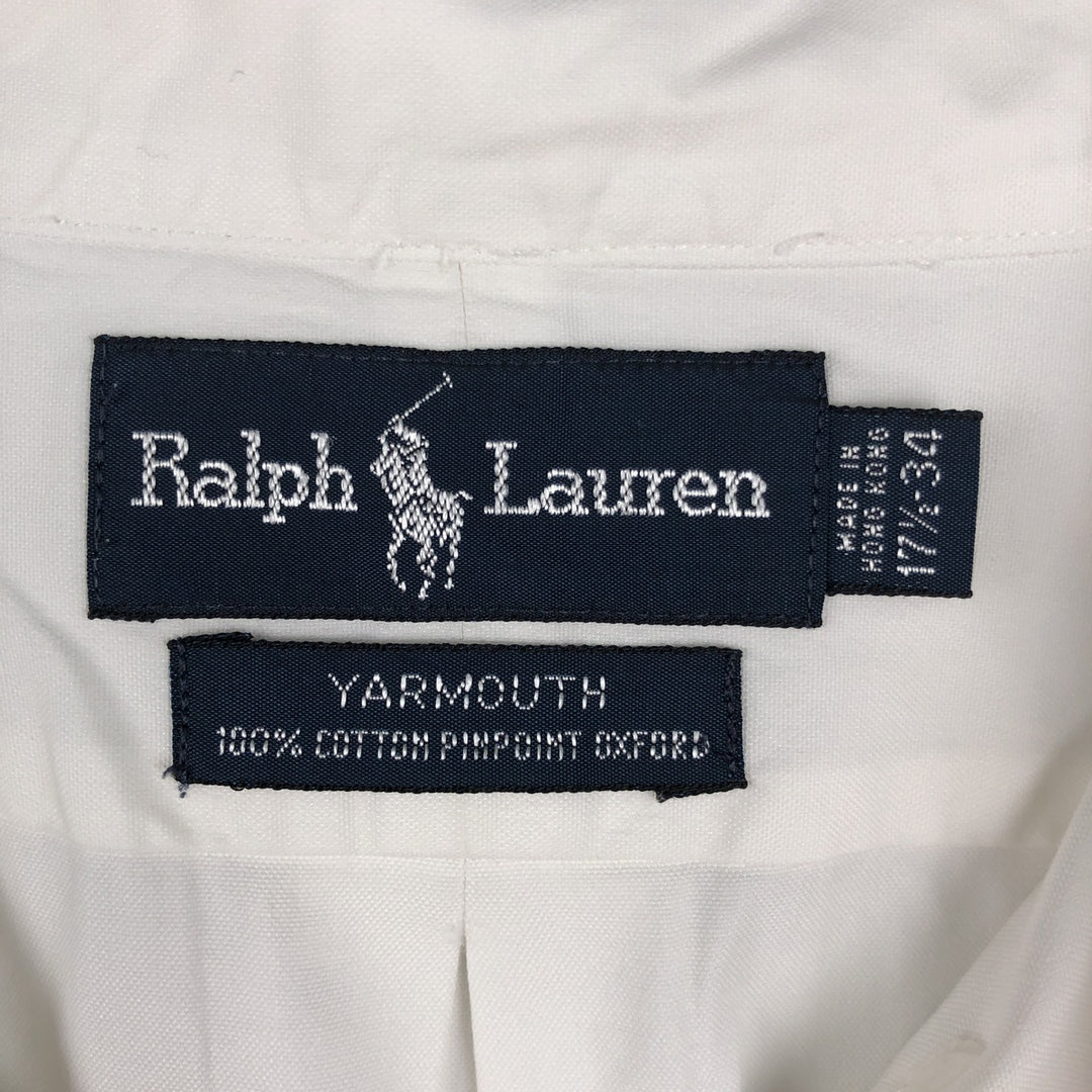 Ralph Lauren YARMOUTH long sleeve button down shirt, men's XL size cotton white type Vintage Second Hand