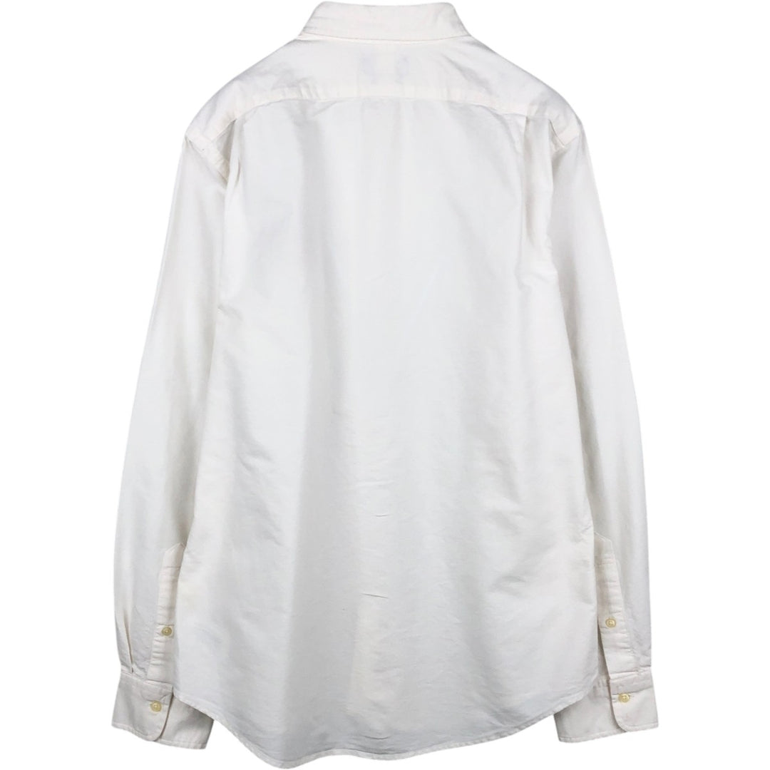 Ralph Lauren Slim Fit Wide Collar Long Sleeve Cotton Shirt, Men's Size L (approx.) cotton white type Vintage Second Hand