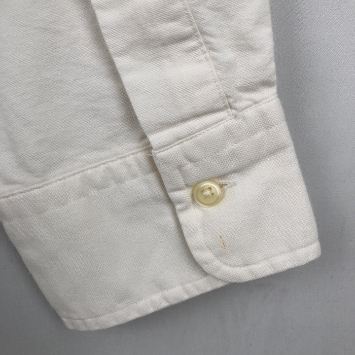 Ralph Lauren Slim Fit Wide Collar Long Sleeve Cotton Shirt, Men's Size L (approx.) cotton white type Vintage Second Hand