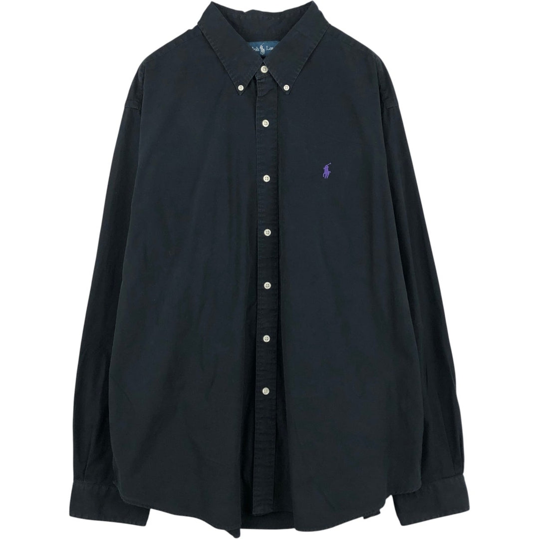 Ralph Lauren Classic Fit Long Sleeve Button Down Shirt Men's XXL cotton black type Vintage Second Hand