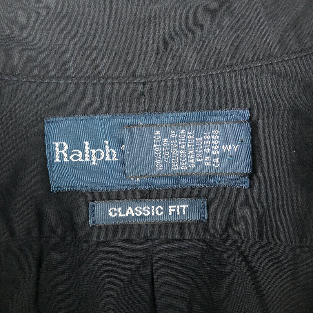 Ralph Lauren Classic Fit Long Sleeve Button Down Shirt Men's XXL cotton black type Vintage Second Hand