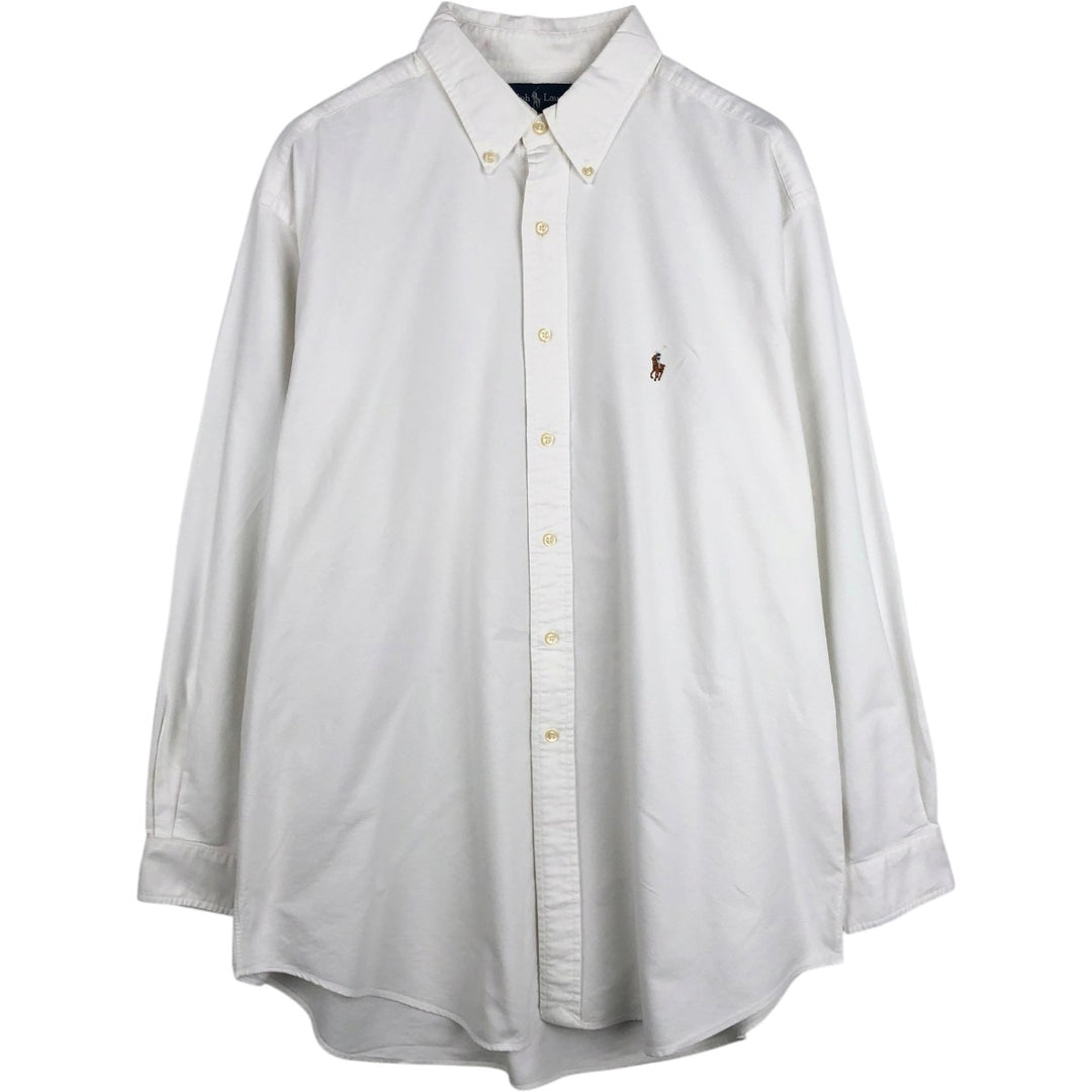 Ralph Lauren Classic Fit Long Sleeve Button Down Shirt Men's XL cotton white type Vintage Second Hand