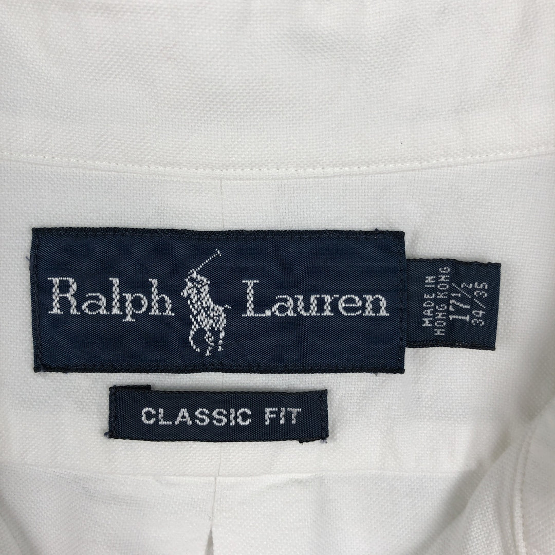 Ralph Lauren Classic Fit Long Sleeve Button Down Shirt Men's XL cotton white type Vintage Second Hand