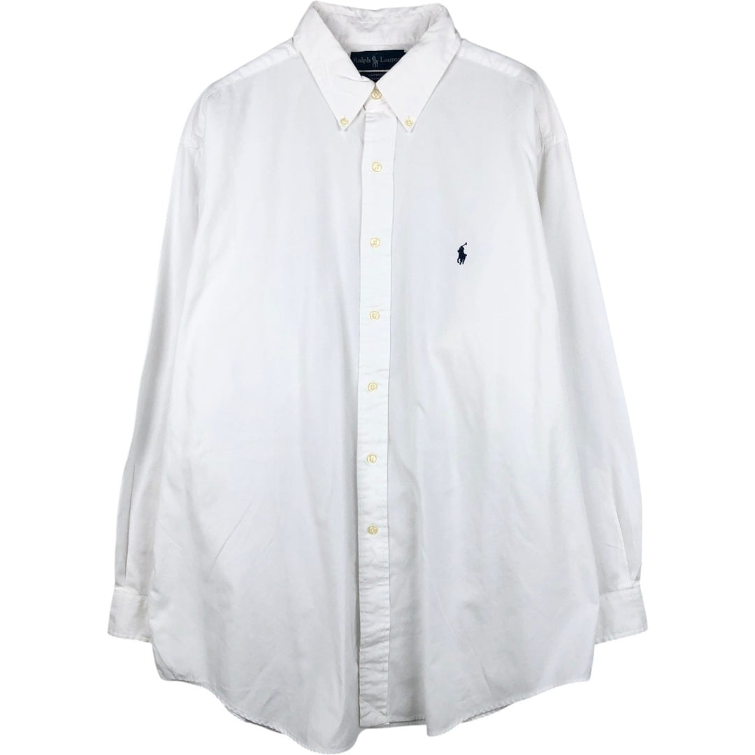 Ralph Lauren YARMOUTH long sleeve button down shirt, men's XXL size cotton white type Vintage Second Hand
