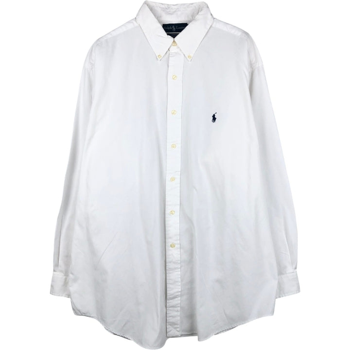 Ralph Lauren YARMOUTH long sleeve button down shirt, men's XXL size cotton white type Vintage Second Hand