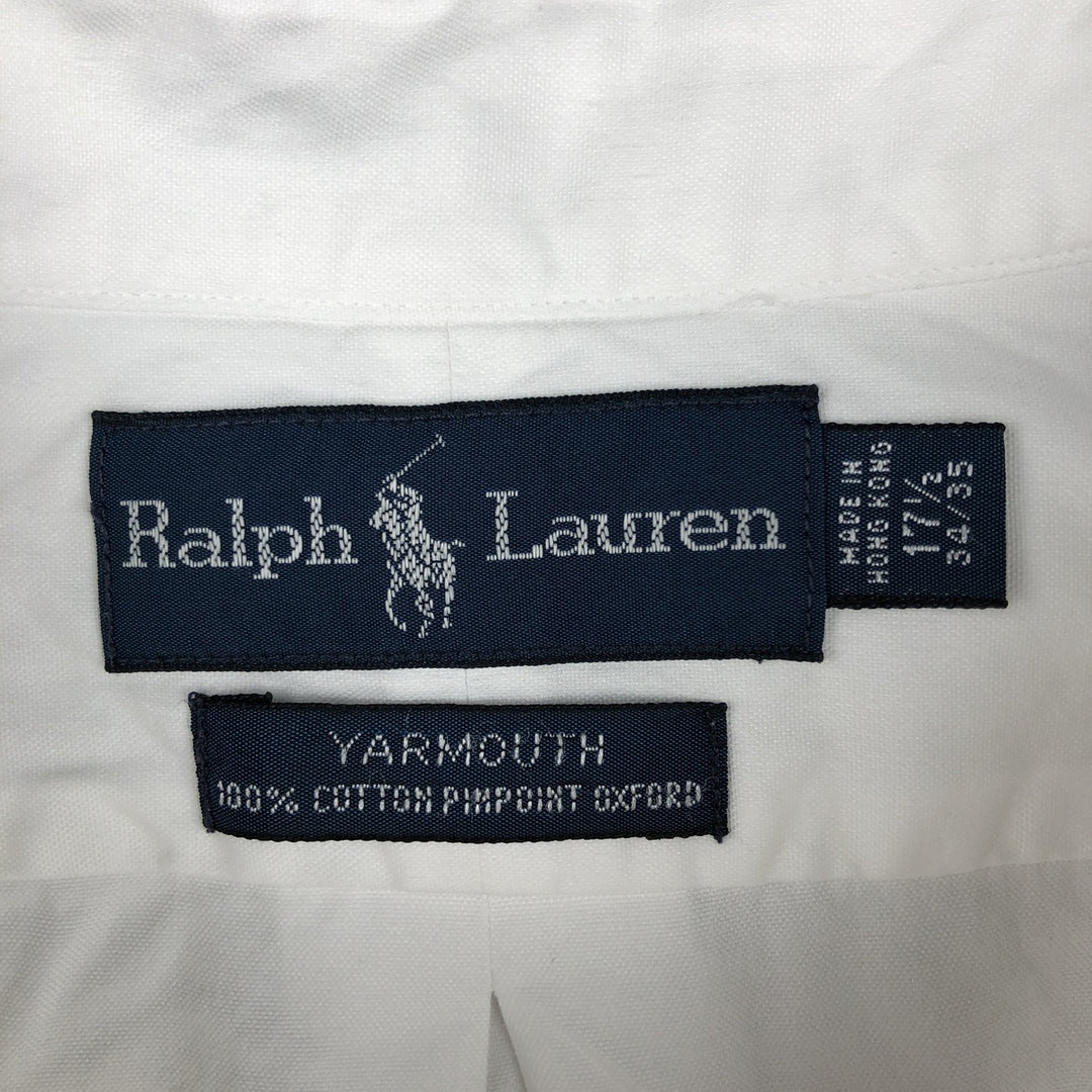 Ralph Lauren YARMOUTH long sleeve button down shirt, men's XXL size cotton white type Vintage Second Hand