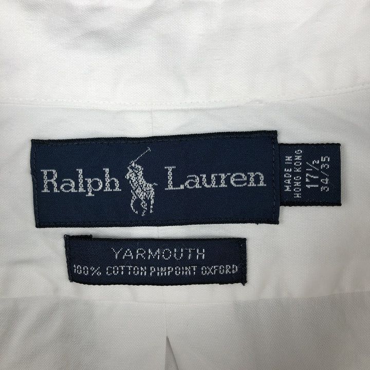 Ralph Lauren YARMOUTH long sleeve button down shirt, men's XXL size cotton white type Vintage Second Hand