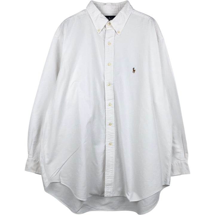 Ralph Lauren YARMOUTH long sleeve button down shirt, men's XXL size cotton white type Vintage Second Hand
