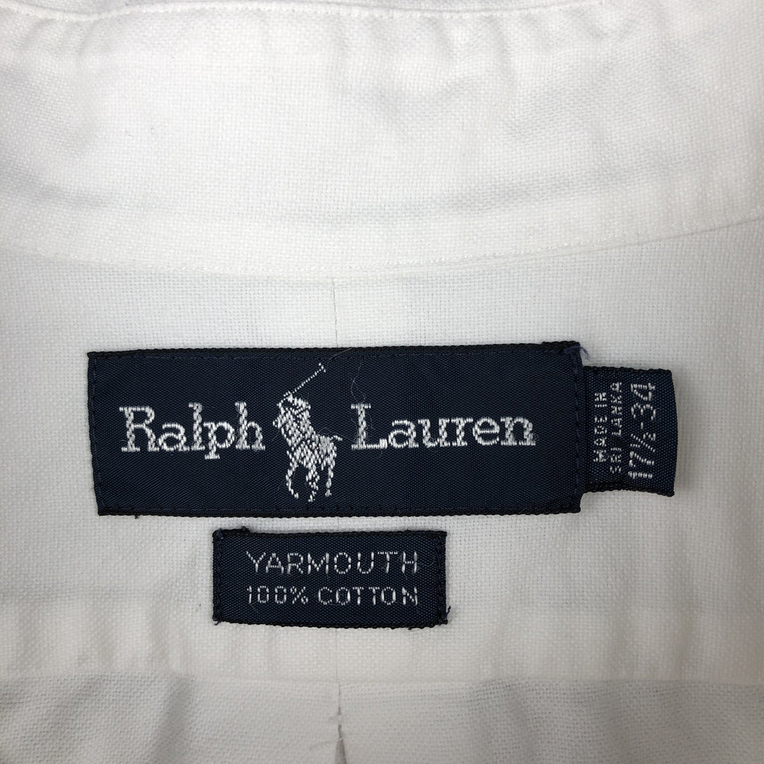 Ralph Lauren YARMOUTH long sleeve button down shirt, men's XXL size cotton white type Vintage Second Hand
