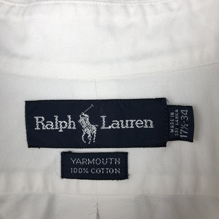Ralph Lauren YARMOUTH long sleeve button down shirt, men's XXL size cotton white type Vintage Second Hand