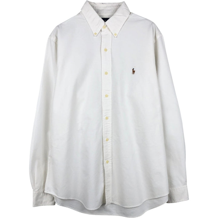 Ralph Lauren CUSTOM FIT long sleeve button down shirt, men's size L cotton white type Vintage Second Hand