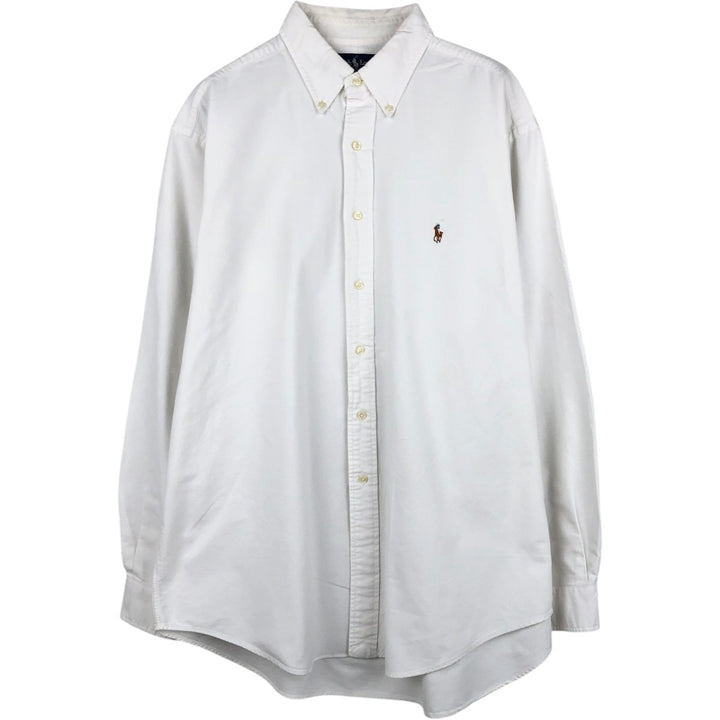 Ralph Lauren YARMOUTH long sleeve button down shirt, men's XL size cotton white type Vintage Second Hand