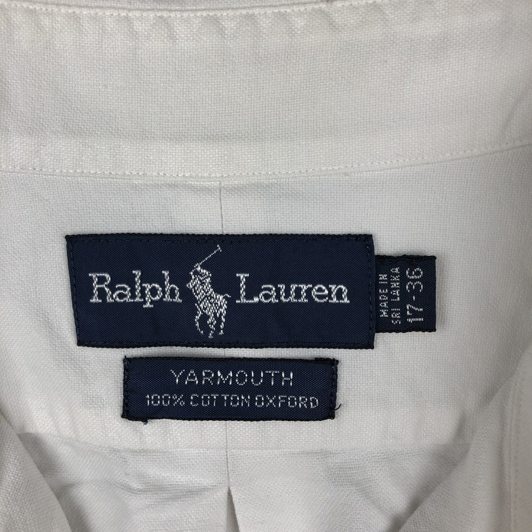 Ralph Lauren YARMOUTH long sleeve button down shirt, men's XL size cotton white type Vintage Second Hand