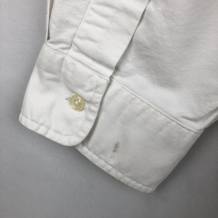Ralph Lauren YARMOUTH long sleeve button down shirt, men's XL size cotton white type Vintage Second Hand