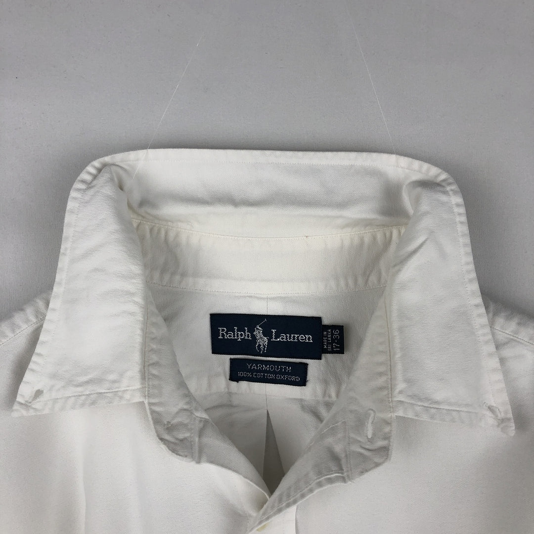 Ralph Lauren YARMOUTH long sleeve button down shirt, men's XL size cotton white type Vintage Second Hand