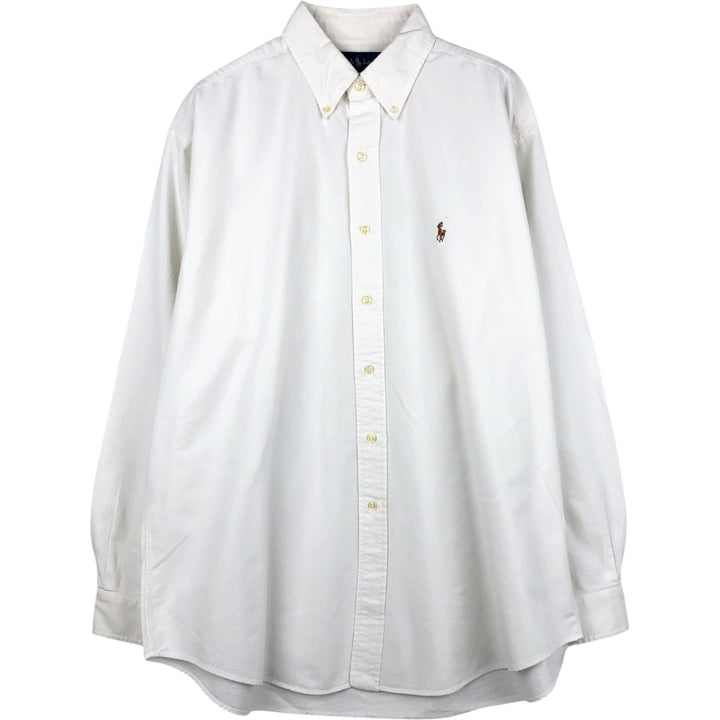 Ralph Lauren BLAKE long sleeve button down shirt, men's size L cotton white type Vintage Second Hand