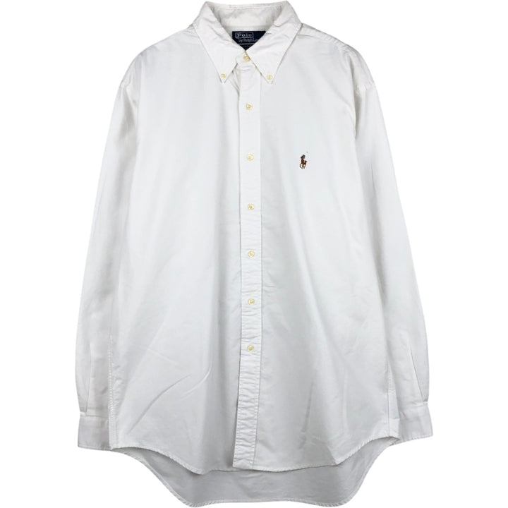 Ralph Lauren Polo by Ralph Lauren YARMOUTH Long-Sleeve Button-Down Shirt, Men's Size XL (approx.) cotton white type Vintage Second Hand