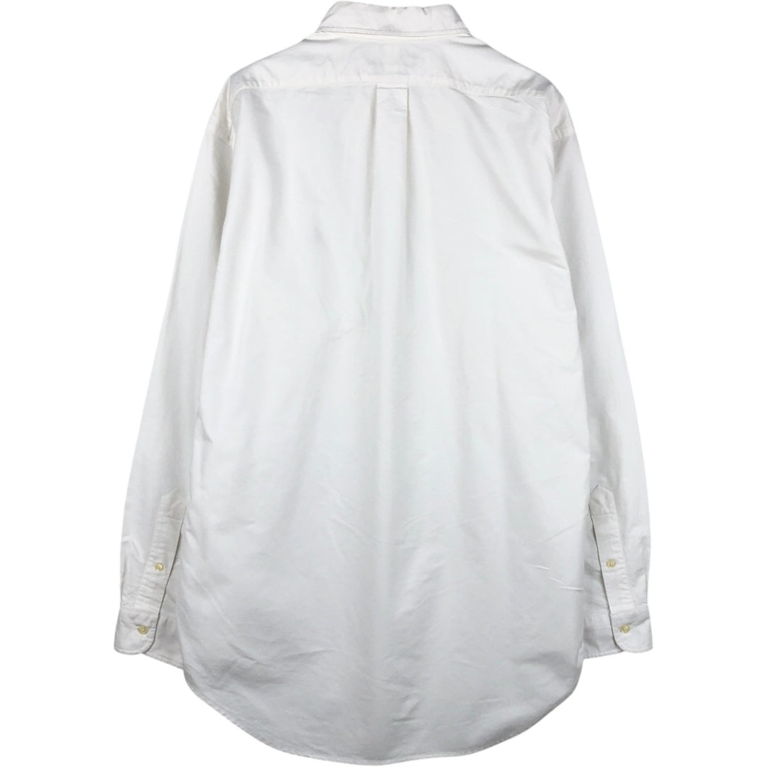 Ralph Lauren Polo by Ralph Lauren YARMOUTH Long-Sleeve Button-Down Shirt, Men's Size XL (approx.) cotton white type Vintage Second Hand