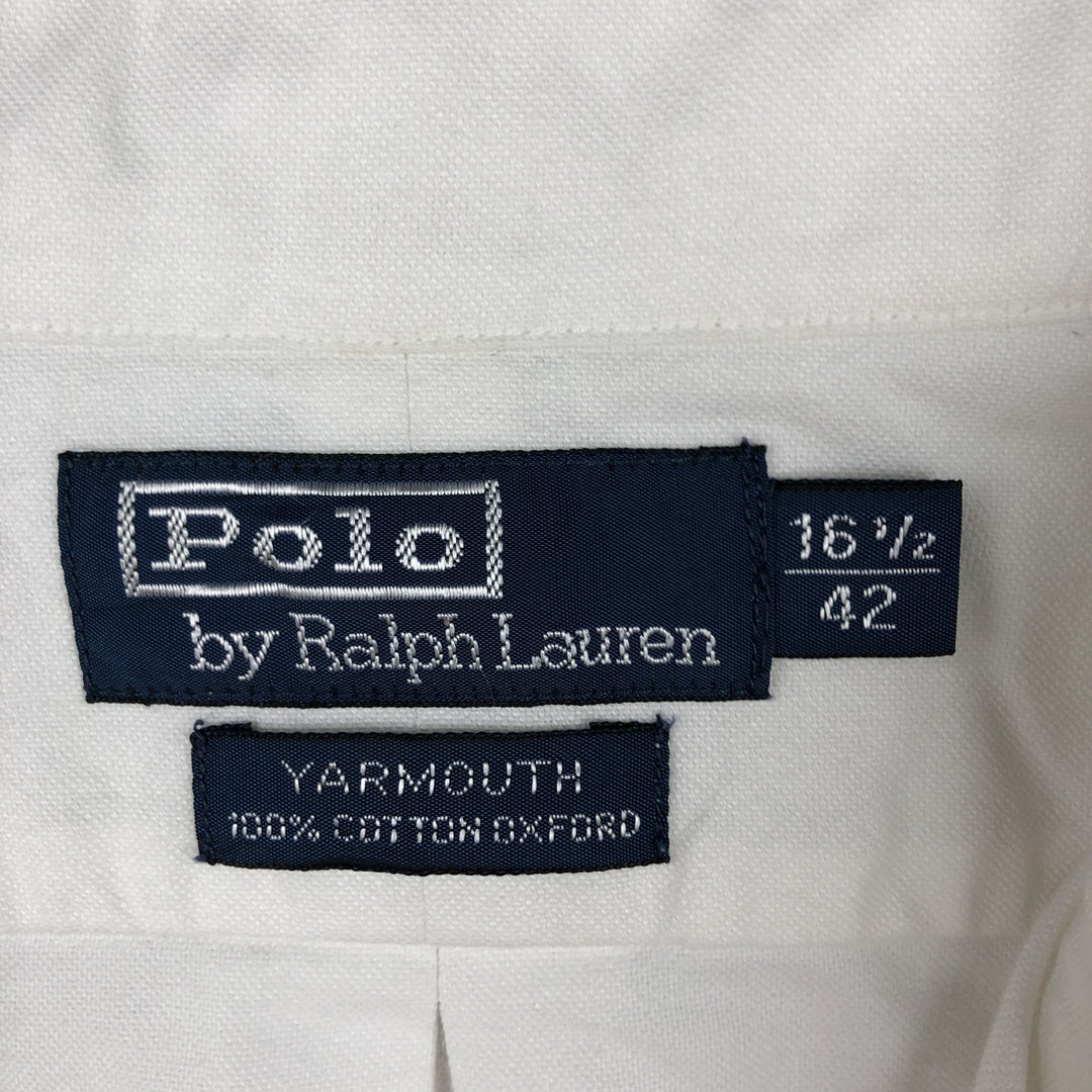 Ralph Lauren Polo by Ralph Lauren YARMOUTH Long-Sleeve Button-Down Shirt, Men's Size XL (approx.) cotton white type Vintage Second Hand