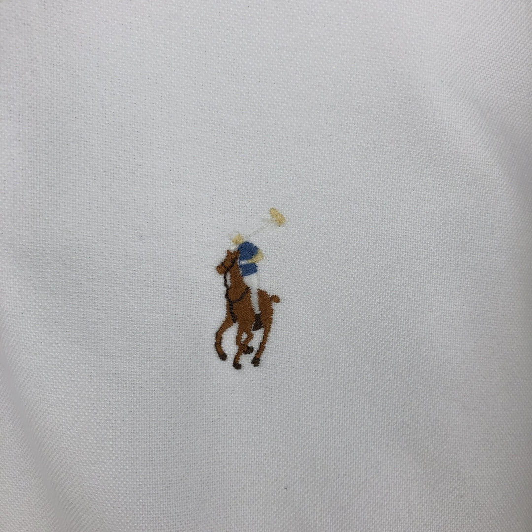 Ralph Lauren Polo by Ralph Lauren YARMOUTH Long-Sleeve Button-Down Shirt, Men's Size XL (approx.) cotton white type Vintage Second Hand