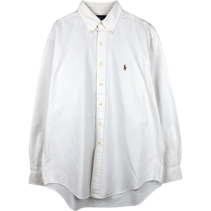 Ralph Lauren YARMOUTH long sleeve button down shirt, men's XL size cotton white type Vintage Second Hand