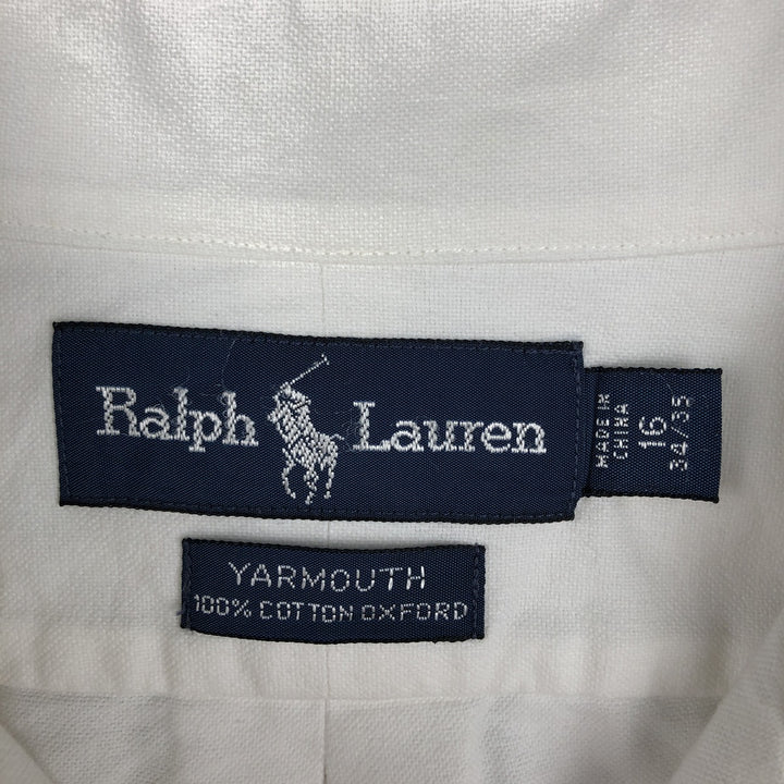 Ralph Lauren YARMOUTH long sleeve button down shirt, men's XL size cotton white type Vintage Second Hand