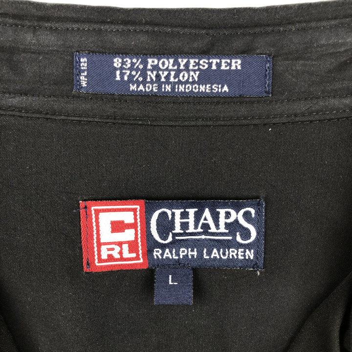 Ralph Lauren Chaps long-sleeved button-down shirt, men's size L Nylon black type Vintage Second Hand