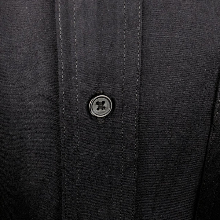 Ralph Lauren Chaps long-sleeved button-down shirt, men's size L Nylon black type Vintage Second Hand
