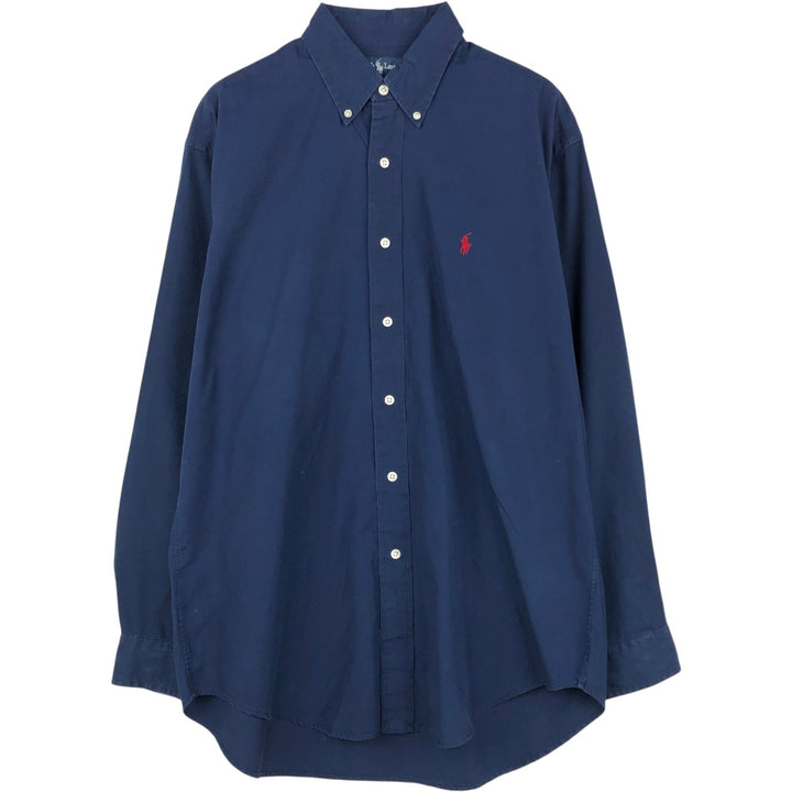 Ralph Lauren BLAKE long sleeve button down shirt, men's size M cotton navy blue type Vintage Second Hand