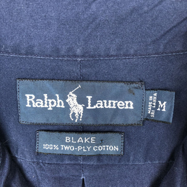 Ralph Lauren BLAKE long sleeve button down shirt, men's size M cotton navy blue type Vintage Second Hand