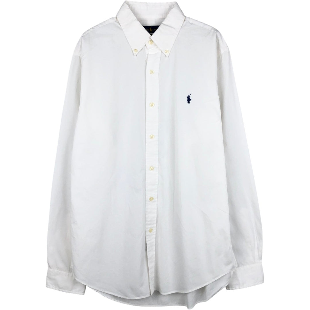 Ralph Lauren Slim Fit Long Sleeve Button-Down Shirt, Men's Size L cotton white type Vintage Second Hand