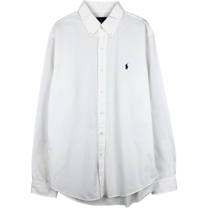 Ralph Lauren Slim Fit Long Sleeve Button-Down Shirt, Men's Size L cotton white type Vintage Second Hand
