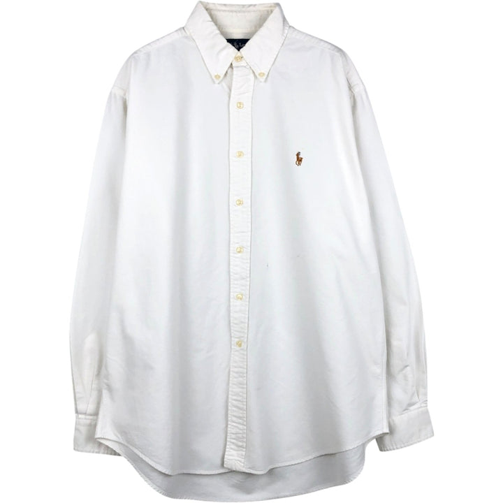 Ralph Lauren YARMOUTH long sleeve button down shirt, men's XL size cotton white type Vintage Second Hand
