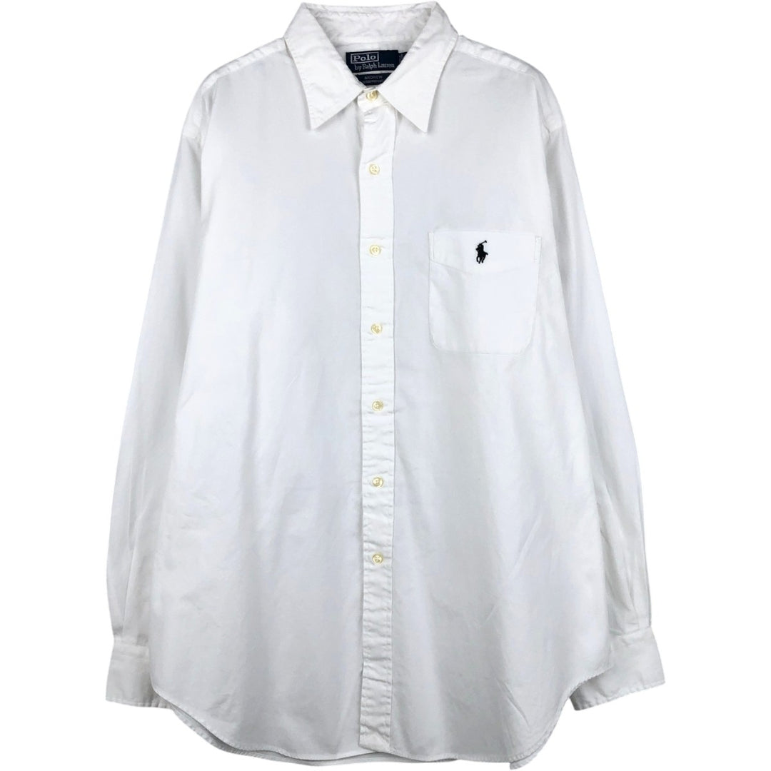 Ralph Lauren Andrew Long Sleeve Cotton Shirt, Men's XL cotton white type Vintage Second Hand