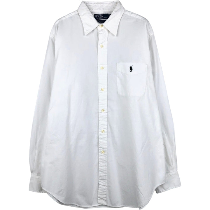 Ralph Lauren Andrew Long Sleeve Cotton Shirt, Men's XL cotton white type Vintage Second Hand