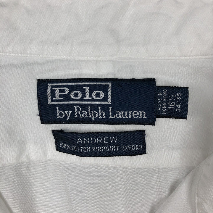Ralph Lauren Andrew Long Sleeve Cotton Shirt, Men's XL cotton white type Vintage Second Hand