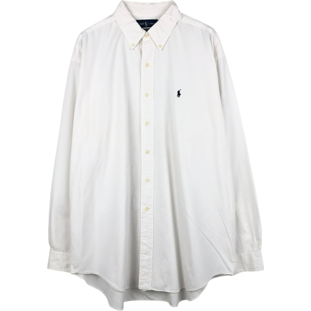Ralph Lauren BLAKE long sleeve button down shirt, men's XL size cotton white type Vintage Second Hand
