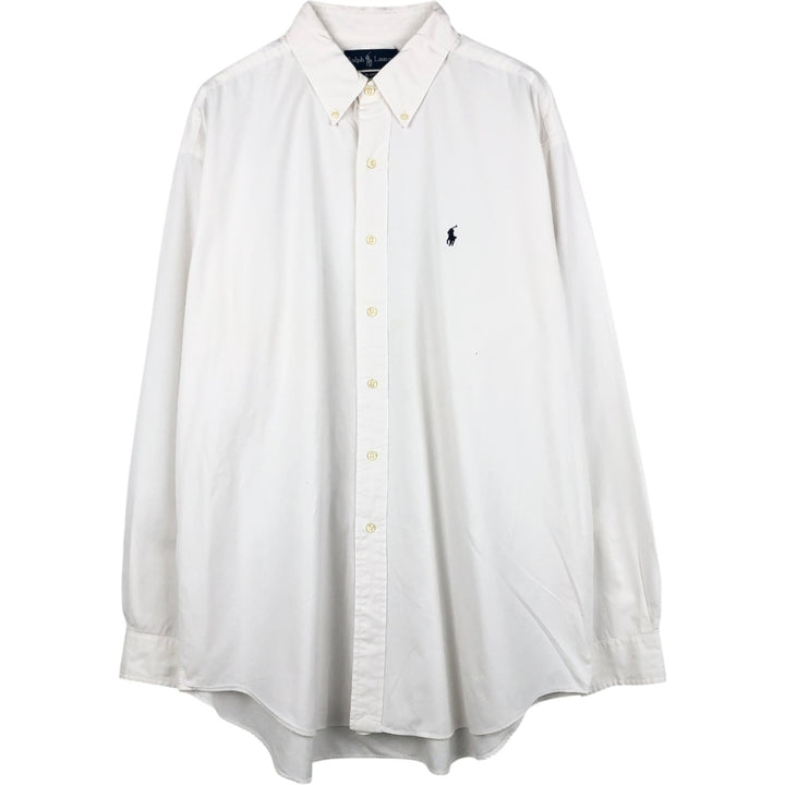 Ralph Lauren BLAKE long sleeve button down shirt, men's XL size cotton white type Vintage Second Hand