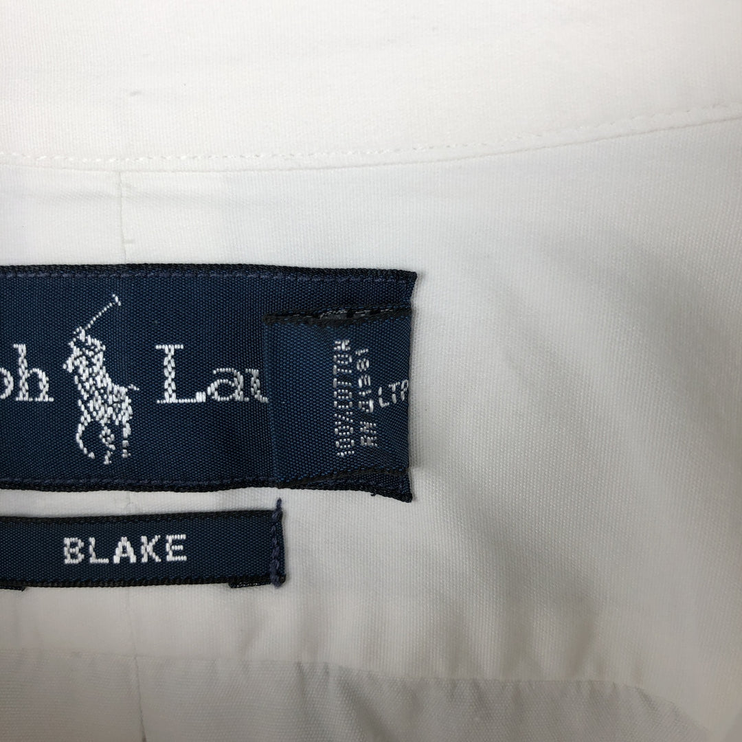 Ralph Lauren BLAKE long sleeve button down shirt, men's XL size cotton white type Vintage Second Hand