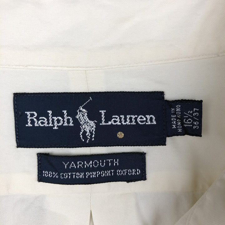 Ralph Lauren YARMOUTH long sleeve button down shirt, men's XL size cotton ivory Vintage Second Hand
