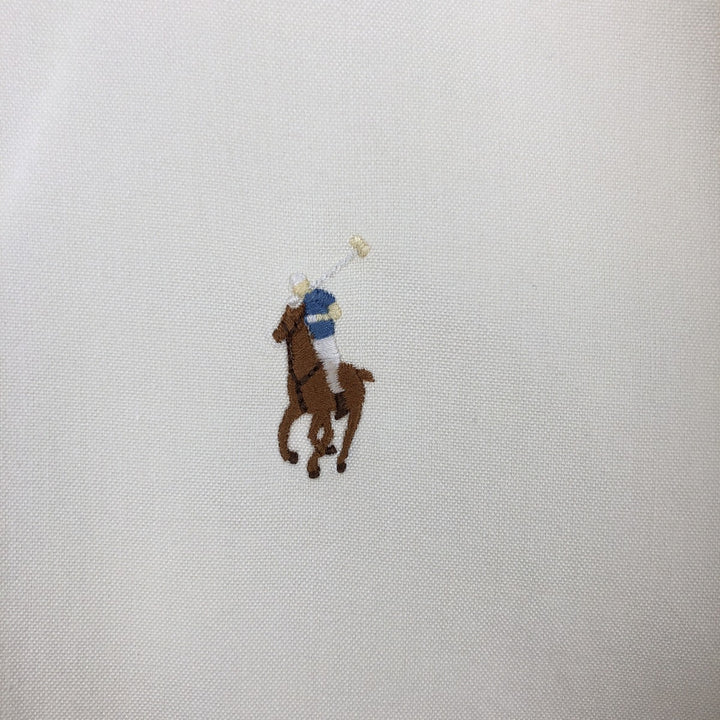 Ralph Lauren YARMOUTH long sleeve button down shirt, men's XL size cotton ivory Vintage Second Hand