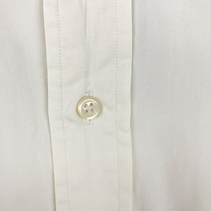 Ralph Lauren YARMOUTH long sleeve button down shirt, men's XL size cotton ivory Vintage Second Hand