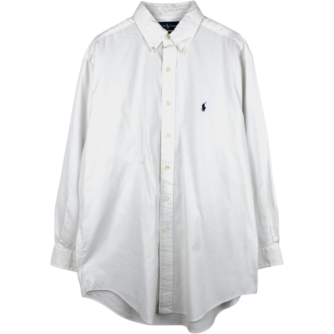 Ralph Lauren YARMOUTH Long Sleeve Button Down Shirt Men's XL Button Down cotton white type Vintage Second Hand