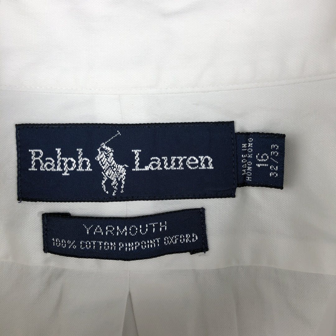 Ralph Lauren YARMOUTH Long Sleeve Button Down Shirt Men's XL Button Down cotton white type Vintage Second Hand