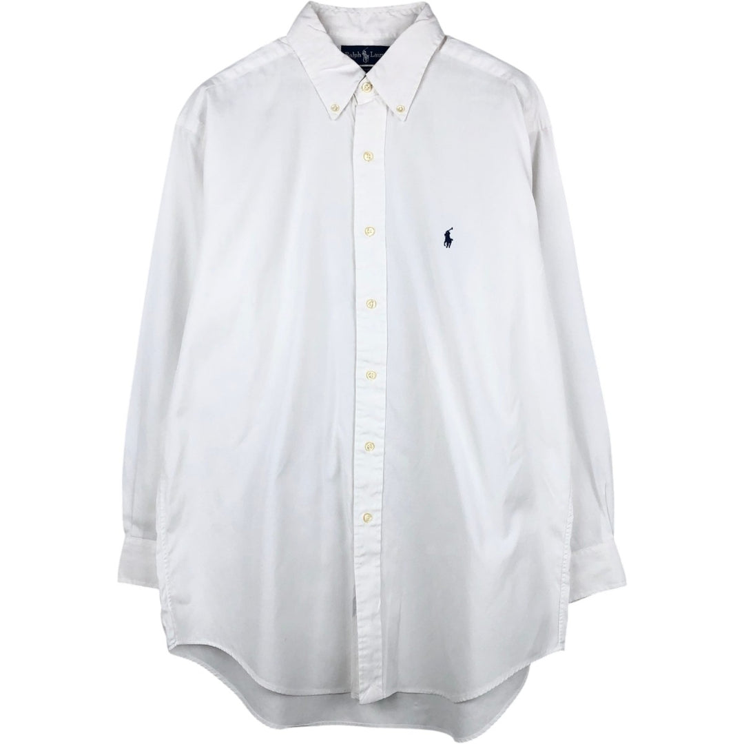 Ralph Lauren YARMOUTH long sleeve button down shirt, men's XL size cotton white type Vintage Second Hand