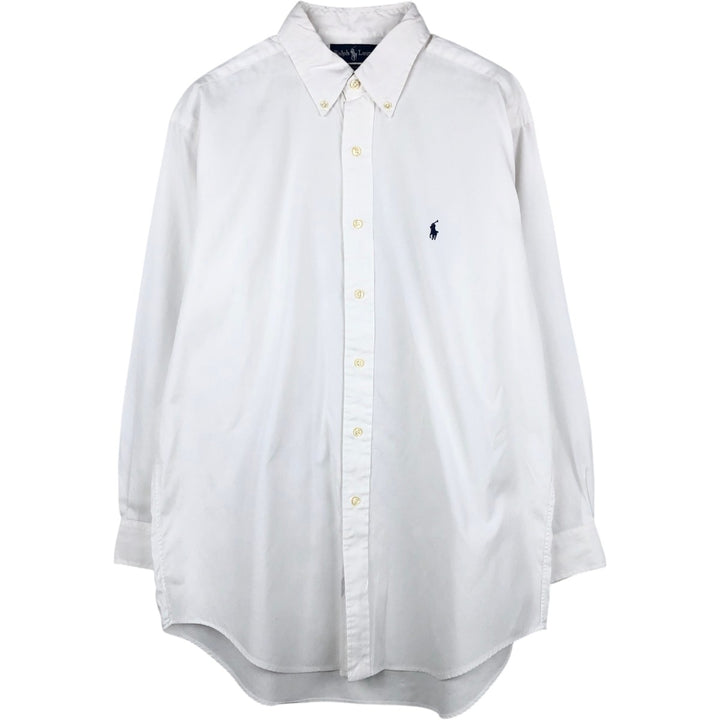 Ralph Lauren YARMOUTH long sleeve button down shirt, men's XL size cotton white type Vintage Second Hand