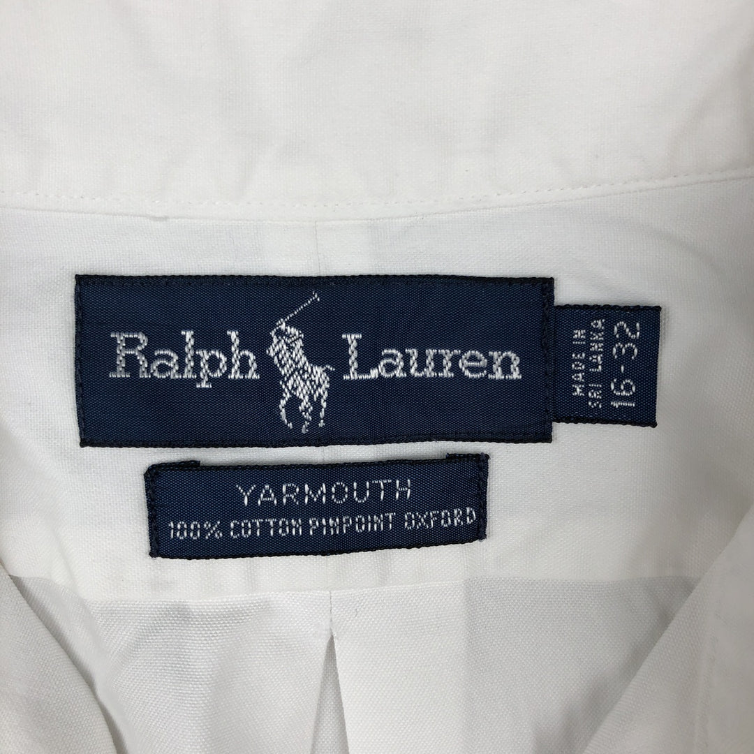Ralph Lauren YARMOUTH long sleeve button down shirt, men's XL size cotton white type Vintage Second Hand