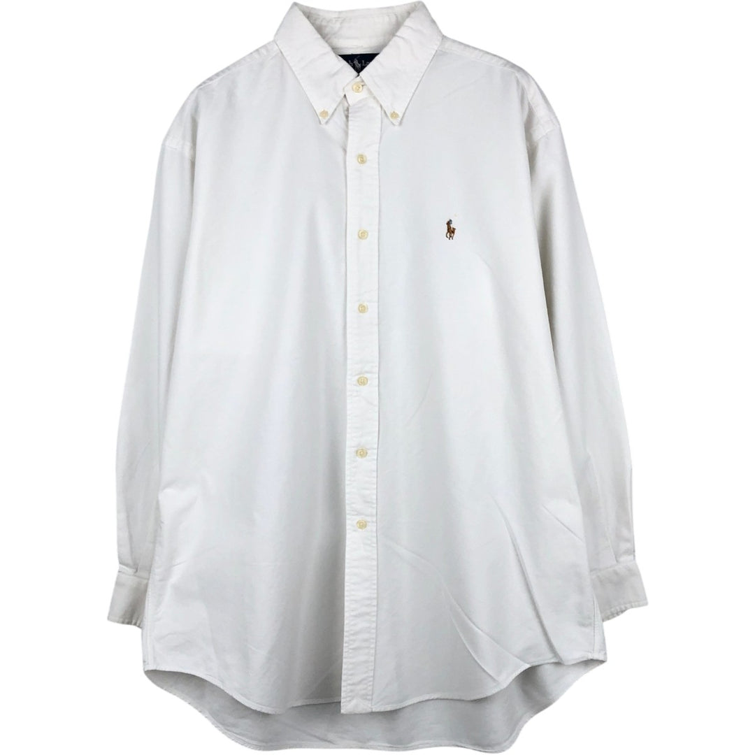 Ralph Lauren YARMOUTH long sleeve button down shirt, men's XXL size cotton white type Vintage Second Hand