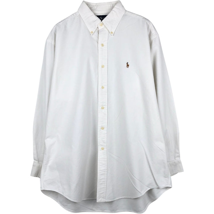 Ralph Lauren YARMOUTH long sleeve button down shirt, men's XXL size cotton white type Vintage Second Hand